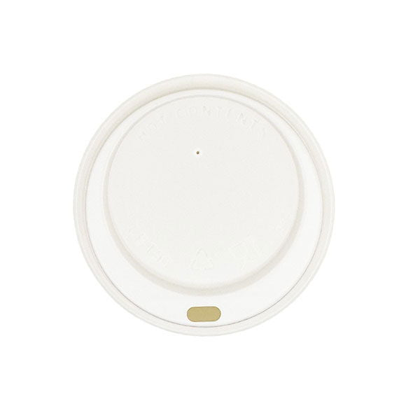 80mm White Hot Cup Lids - Huh - (8oz) (10x100)