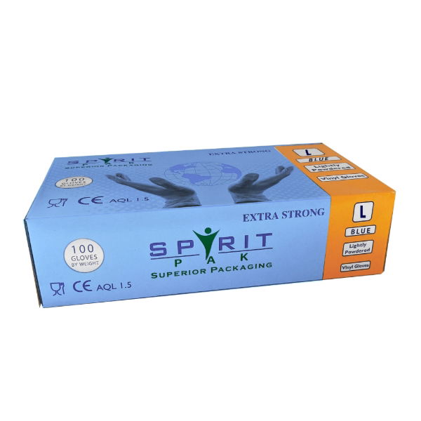 Spirit LP Blue vinyl gloves Large (10x100)