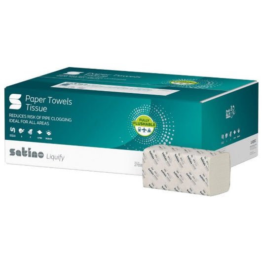 2ply Satino Flushable White Zfold Hand Towel (PT2) (25x150)