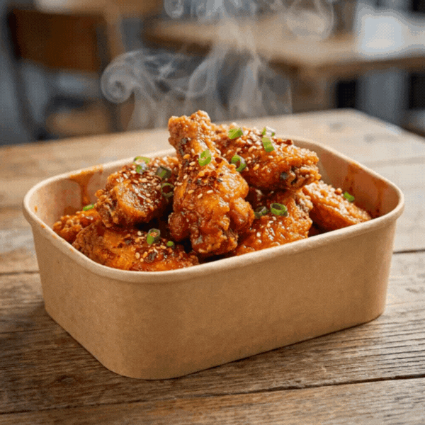 650ml Spiritpak Kraft Rectangular Cont & PP Lids (3 x 50's)