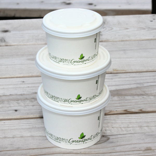12oz White Greenspirit Compostable Soup Containers (CS2) (20X25)