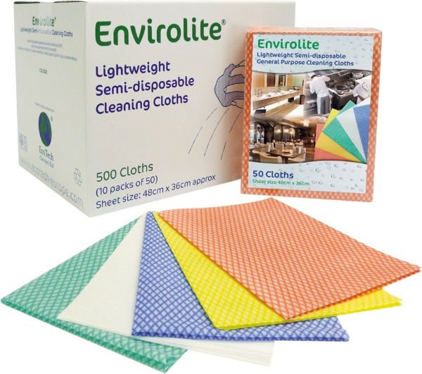 Envirolite Folded Cleaning Cloths Red (10x50)