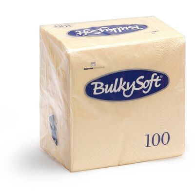 BulkySoft 40x40cm Cream 2ply 4 Fold Dinner Napkin (20x100)