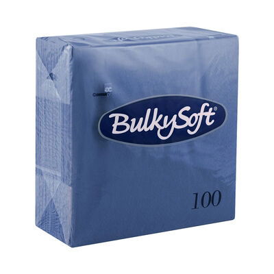 BulkySoft 40x40cm Blue 2ply 4 Fold Dinner Napkin (20x100)