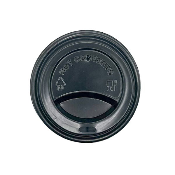 80mm Black PP Recyclable Lids (10x100)