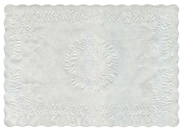 14x10" Tray paper white embossed 40gsm (4x250`s)