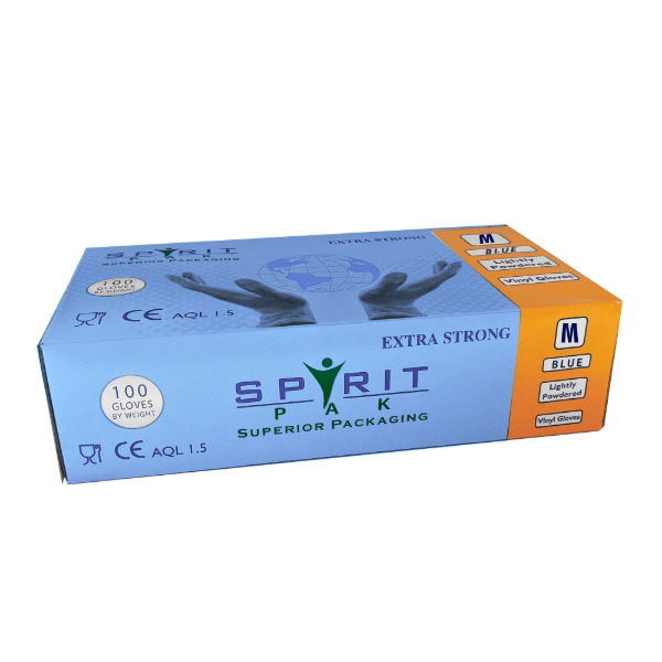 Spirit LP Blue vinyl gloves Medium (10x100)