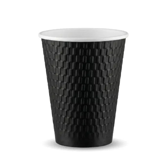 12oz Black Embossed PE DW Hot Cups (20 x 25's)