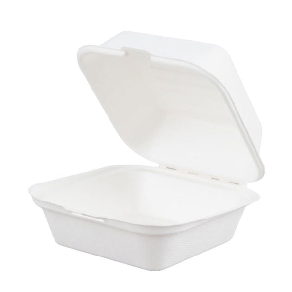 6" Bagasse Burger Box 15x15cm (8x50)