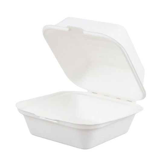 6" Bagasse Burger Box 15x15cm (8x50)