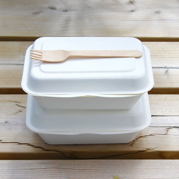 7" Bagasse Small Rectangle Meal Box (12x50)