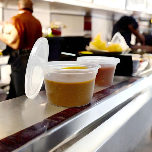 8oz Fusion Microwavable Food & Sauce Pots with Lids (225)