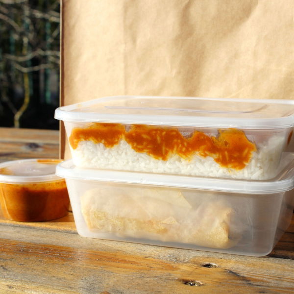 500ml Clear microwavable container and lids-Standard(250)