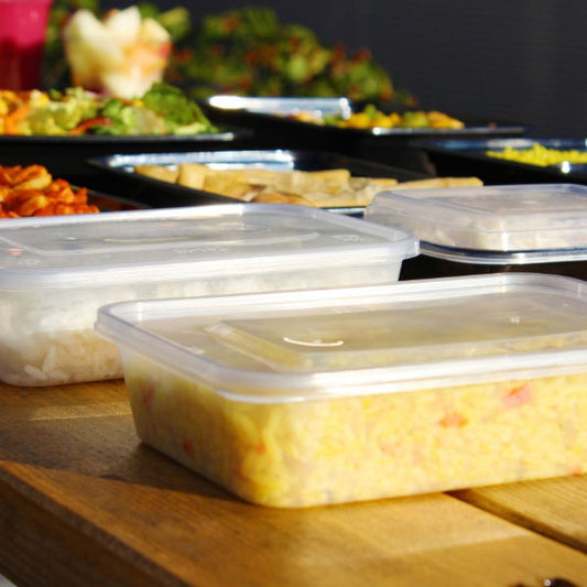 500ml Clear Microwavable Container & Lids -Heavy Duty (250)