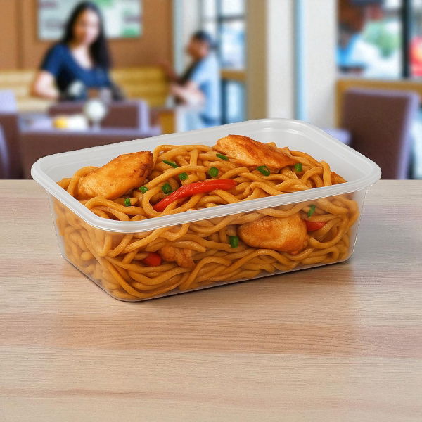 650ml Clear microwavable container and lids-Standard(250)