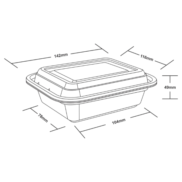 12oz Onyx PP Microwavable & Reusable Black Base Clear Lid (6x25)