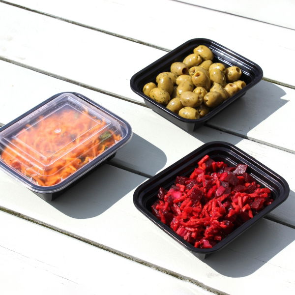 12oz Onyx PP Microwavable & Reusable Black Base Clear Lid (6x25)