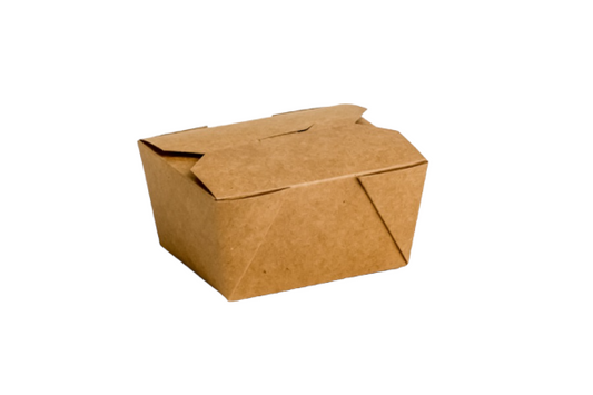 No.1 Kraft Biobox Containers (26oz) (2.5"x4.3"x3.5") (HxLxD) (9x50's)