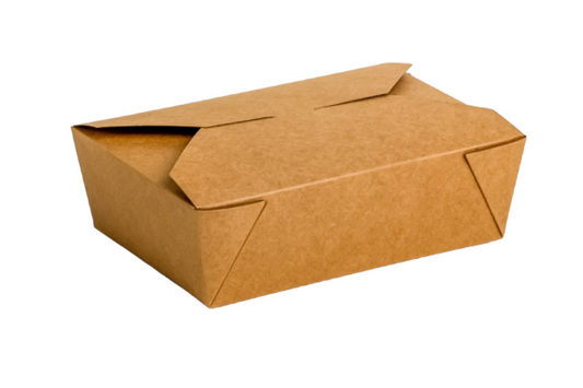 No.3 Kraft Biobox Containers (66oz) (2.5"x7.75"x5.5") (HxLxD) (4x50's)