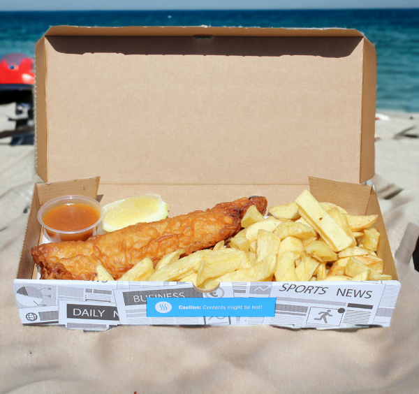 Large Corrugated Fish & Chip Box 310x150x50mm (100)