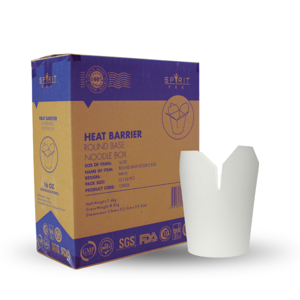 16oz Spiritpak White Noodle Box (10x50)