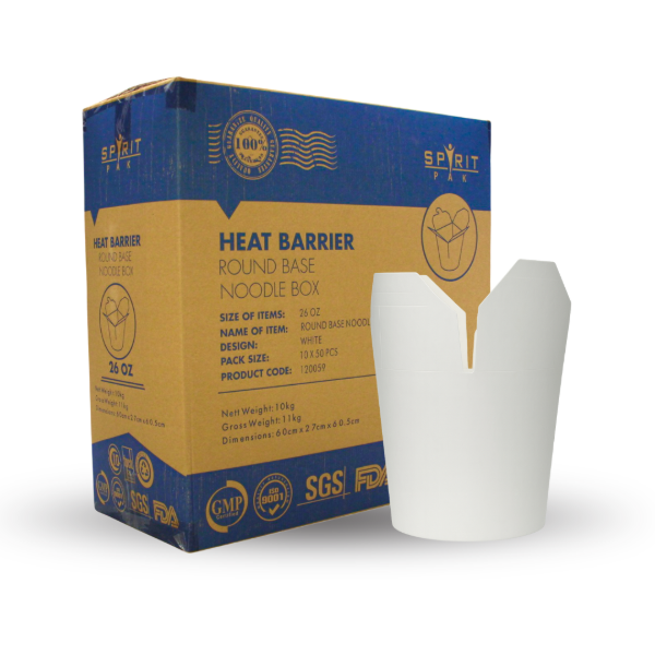26oz Spritpak White Noodle Box (10x50)