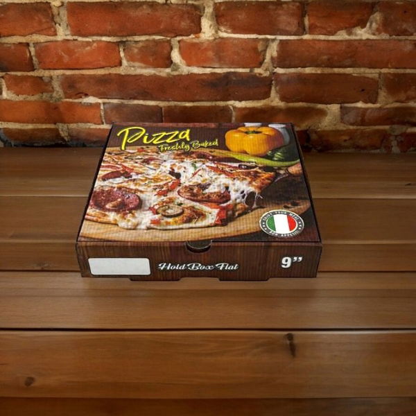 9" Freshly Baked corrugated pizza box (100)