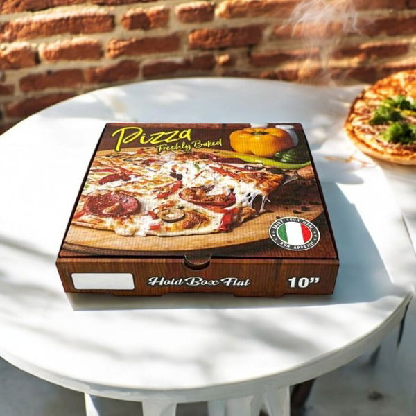 10" Freshly Baked corrugated pizza box (100)