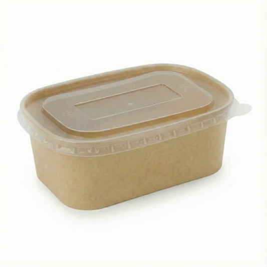1000ml Spiritpak Kraft Rectangular Cont & PP Lids (3x50's)