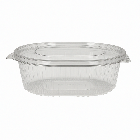 750cc Oval hinged PET salad container (8x50)