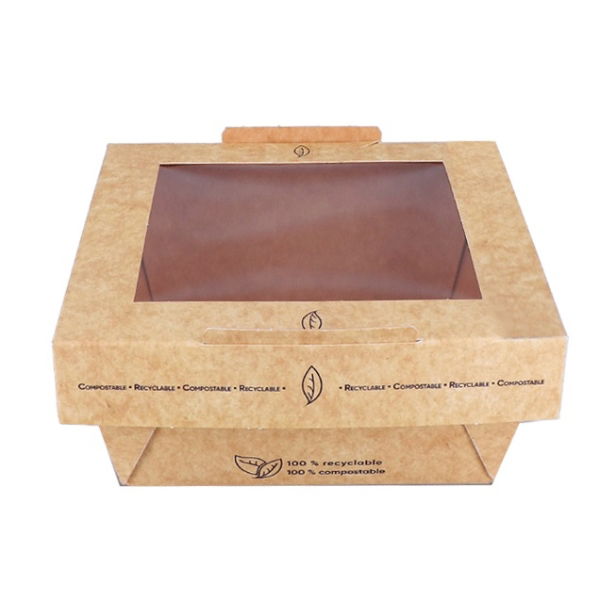 1200ml Lunchipak Compostable Windowed Boxes 15x15x6.7" (160)