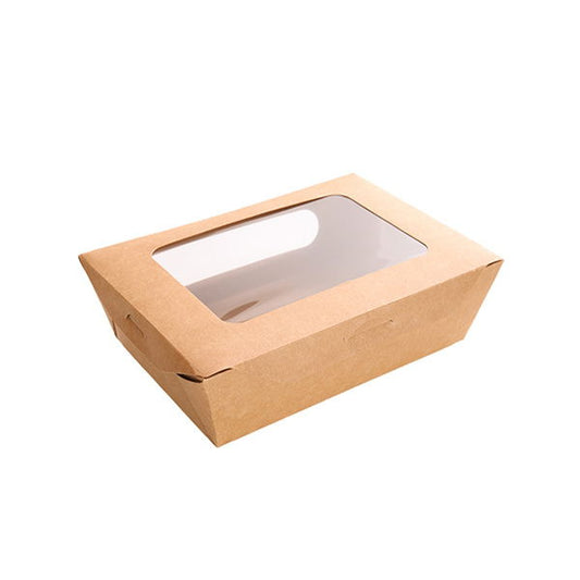 Medium "Kraft" Salad Box with Big window - 570ml (8x50)