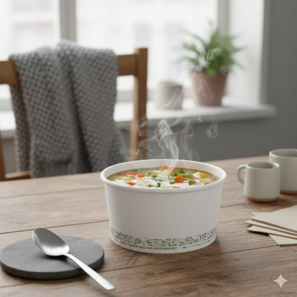 12oz White Greenspirit Compostable Soup Containers (CS2) (20X25)