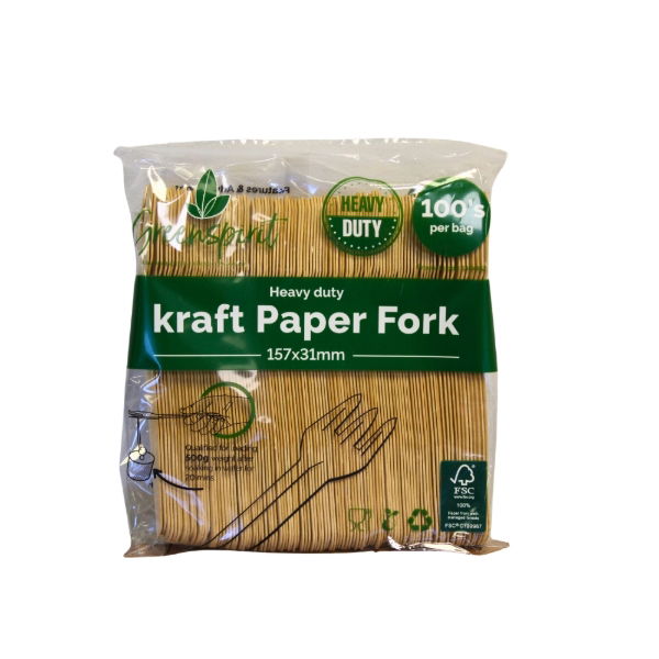 NEW Heavy Duty Kraft Paper Fork (10 x 100's)