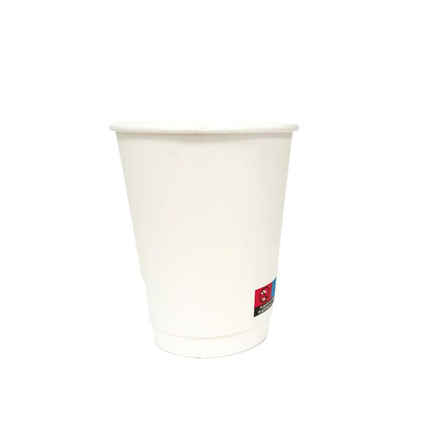 12oz White Matt PE DW Hot Cups (20x25)