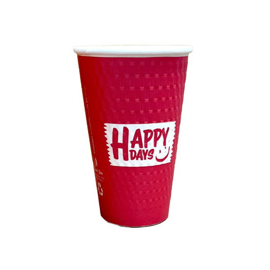 16oz Embossed Happy Days PE DW Hot Cups (20x25)