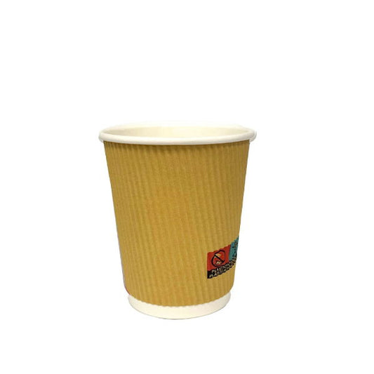 8oz Kraft Ripple PE DW Hot Cups (20x25)
