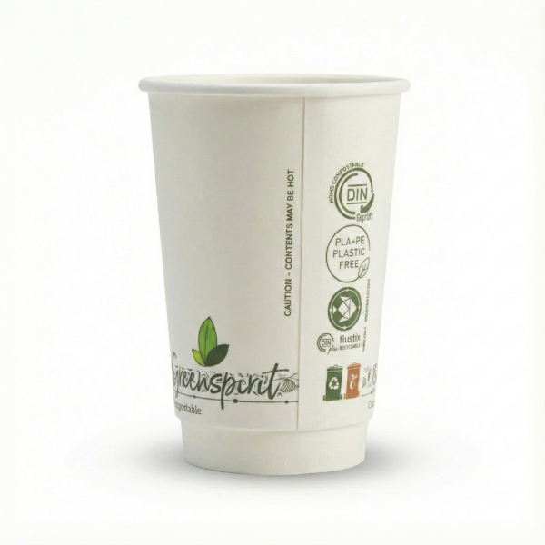 16oz White Greenspirit Aqueous DW Hot Cups (20x25)