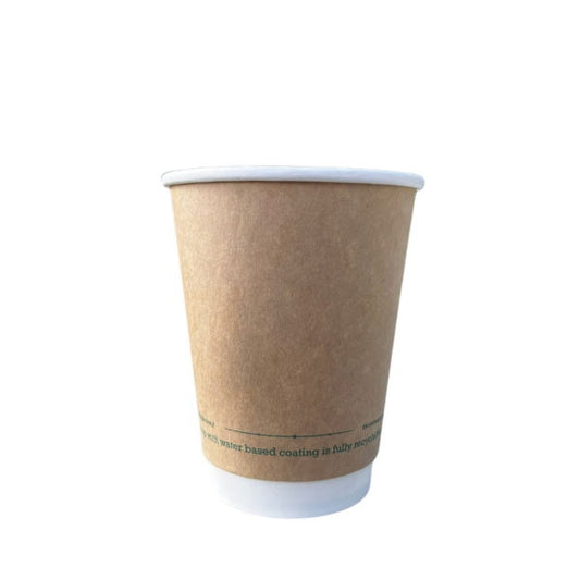12oz Kraft Greenspirit Aqueous DW Hot Cups (20x25)