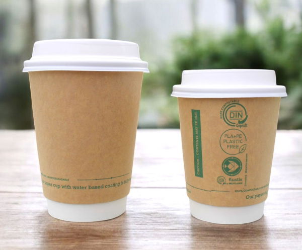 12oz Kraft Greenspirit Aqueous DW Hot Cups (20x25)