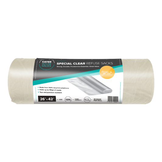26" x 42" Special Clear refuse sacks (8x25`s)