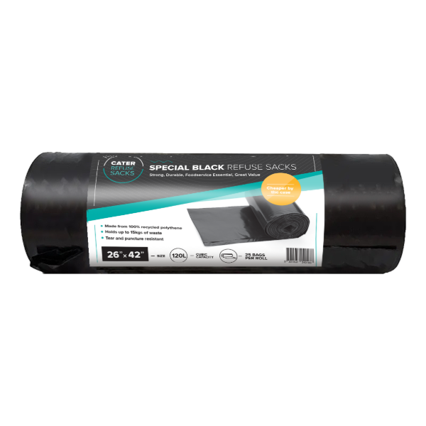 26" x 42" Special black refuse sacks (8x25s)