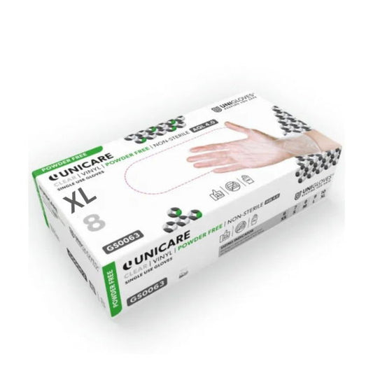 Powder Free Clear Vinyl Gloves XL(10x100) SUB