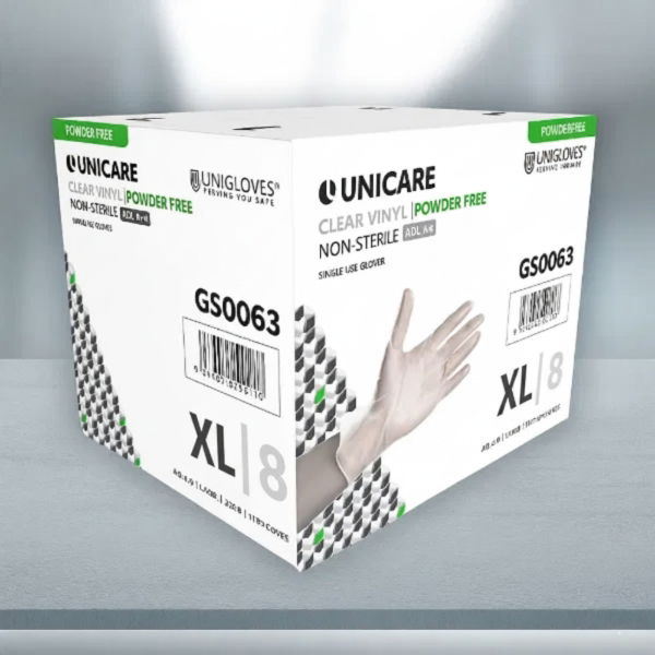 Powder Free Clear Vinyl Gloves XL(10x100) SUB
