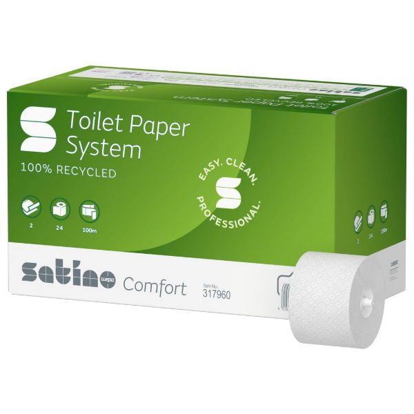 2ply Satino Comfort 100m Toilet Paper Roll Eco (JT3) (24)