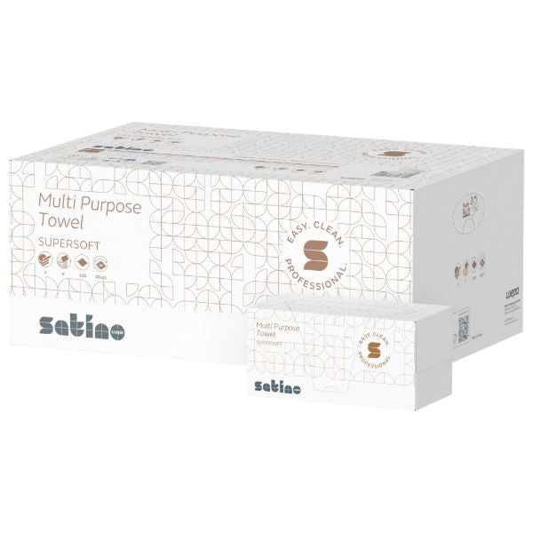 2ply Satino 22x21cm Multi-Purpose Hand Towel Box (15x200)
