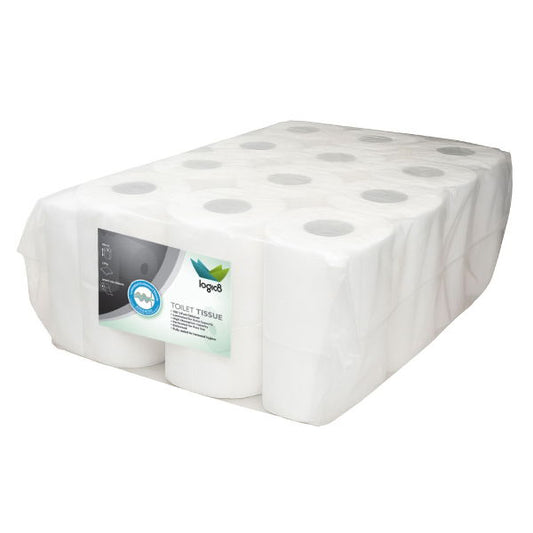 Logic8 320 sheet 2ply toilet rolls (12x4)