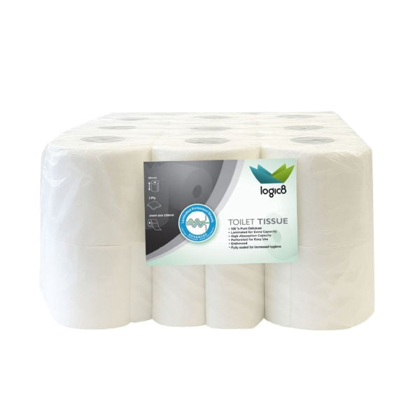 Logic8 200 sheet 2ply toilet roll (12x4)