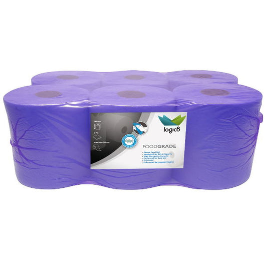 Logic8 120m Blue Centrefeed Roll (LT1)(6)