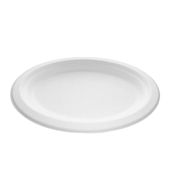 10.5x8" Bagasse Oval Plate (10x50's)